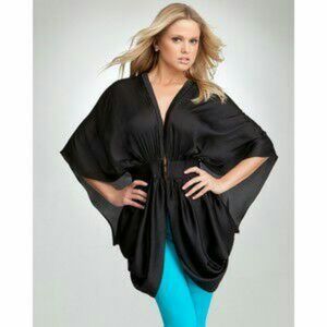 bebe Purple Elastic Waist Kimono Top